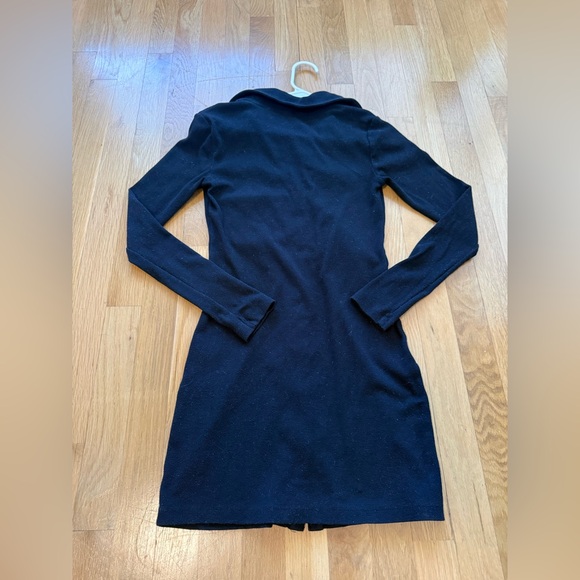 BP. Nordstrom Black Ribbed Long Sleeve Button Front Ruched Mini Dress Size S - Picture 8 of 8